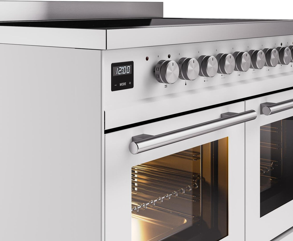 Professional Plus II 40 Inch Electric Freestanding Range in White with Trim