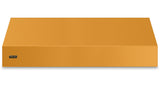 60"W. 18"H. Wall Hood (Finish: Daffodil, Trim: Brushed Brass)