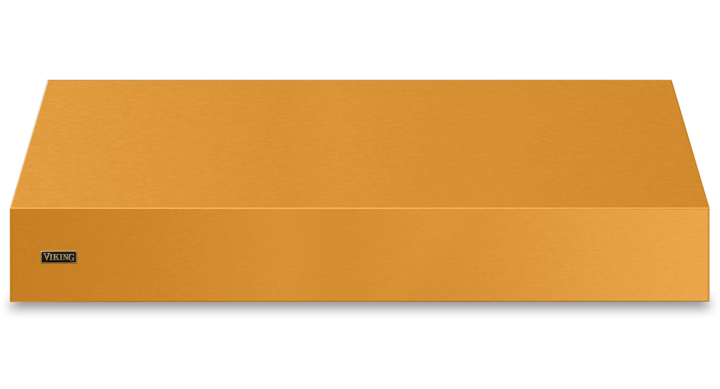 60"W. 18"H. Wall Hood (Finish: Daffodil, Trim: Brushed Brass)