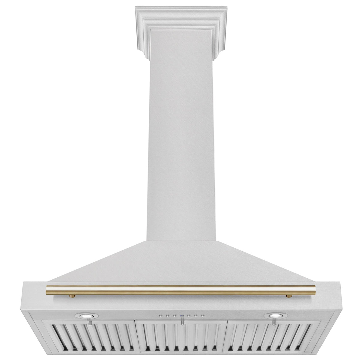 ZLINE 36 in. Autograph Edition Convertible Fingerprint Resistant DuraSnow Stainless Steel Range Hood with Champagne Bronze Handle (KB4SNZ-36-CB) [Color: Gold Accents]