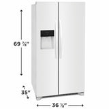 26 Cu. Ft. 36" Standard Depth Side by Side Refrigerator