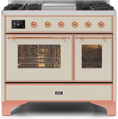 Majestic II 40 Inch Dual Fuel Liquid Propane Freestanding Range in Antique White with Copper Trim