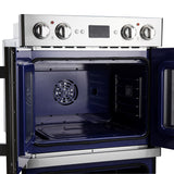 Forno Gallico 30-Inch Electric French Door Double Oven, Stainless Steel, Convection Cooking, Touch Control Panel, Self-Cleaning Function