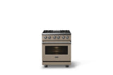 30"W. Dual Fuel Range (Finish: Nantucket, Trim: Polished Chrome, Fuel: Natural Gas)