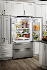 36 Inch Professional French Door Refrigerator In Stainless Steel, Counter Depth