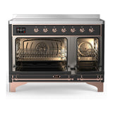 ILVE UMIB48QNR3MGP Majestic III 48 inch Induction Range with 6 Elements, 5.02 cu. ft. Total Oven Capacity (Solid Door, Graphite Matte, Copper)