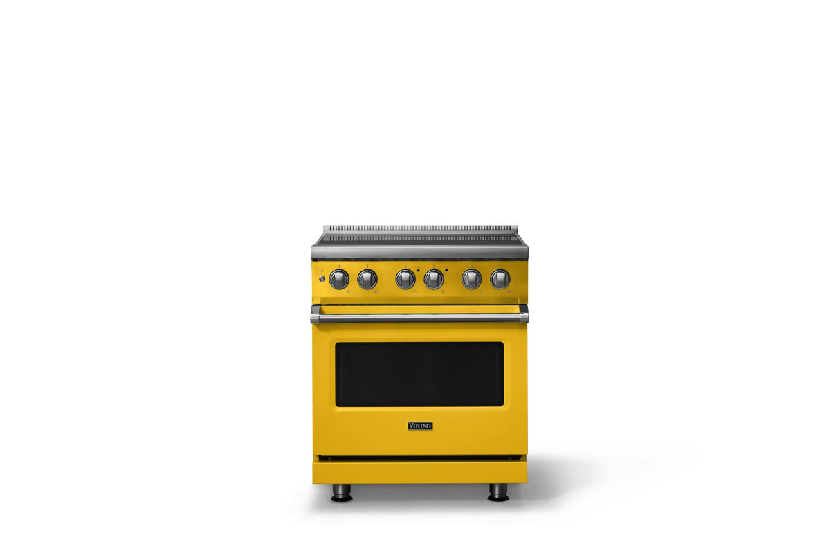 30"W. Induction Range (Finish: Daffodil, Trim: Polished Chrome)