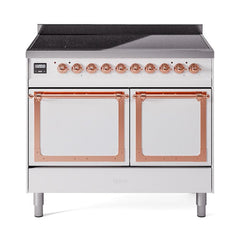 ILVE UNDI406QNMPWHP Nostalgie II Noblesse 40 inch Induction Range (Solid Door, White, Copper)