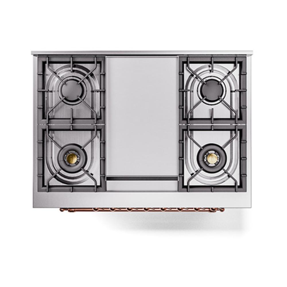 ILVE UN36FQNMPMGP Nostalgie II Noblesse 36 inch Dual Fuel Range (Natural Gas, Solid Door, Graphite Matte, Copper)