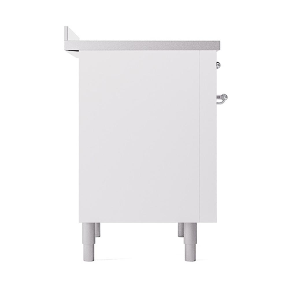 ILVE UNI366QNMPWHC Nostalgie II Noblesse 36 inch Induction Range (Solid Door, White, Chrome)