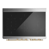 ILVE UMDIB40NR3BUG Majestic III 40 inch Induction Range with 6 Elements, 3.82 cu. ft. Total Oven Capacity (Triple Glass Door, Burgundy, Brass)