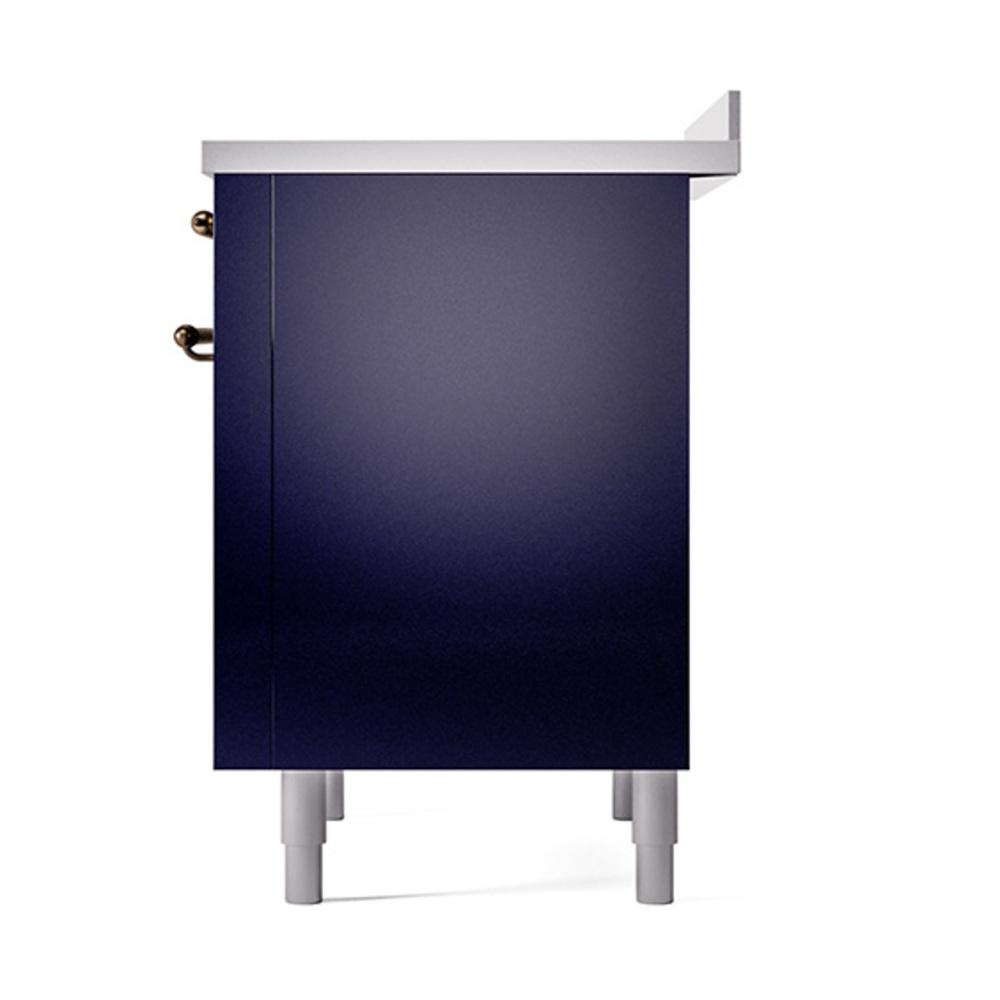 ILVE UNI366QNMPMBB Nostalgie II Noblesse 36 inch Induction Range (Solid Door, Midnight Blue, Burnished)