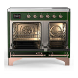 ILVE UMDIB40NR3EGP Majestic III 40 inch Induction Range with 6 Elements, 3.82 cu. ft. Total Oven Capacity (Triple Glass Door, Emerald Green, Copper)
