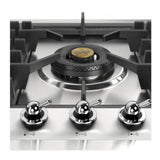 ILVE UHCPT125NSSCLP Nostalgie II 48 inch Built-In Gas Cooktop with Total Black Brass Burners, in Stainless Steel (6 Sealed Burners, Liquid Propane, Chrome)