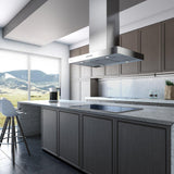 600 CFM 36" Minimalist Profile Italian Made Island Hood Stainless