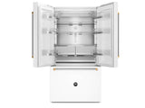 Bertazzoni Master Series 36 in. 26.2 Cu. Ft. Bianco Matt with Gold Accents Counter Depth French Door Refrigerator