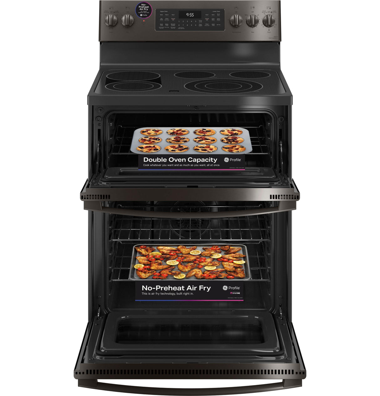 GE Profile™ 30" Smart Free-Standing Electric Double Oven Convection Range with No Preheat Air Fry