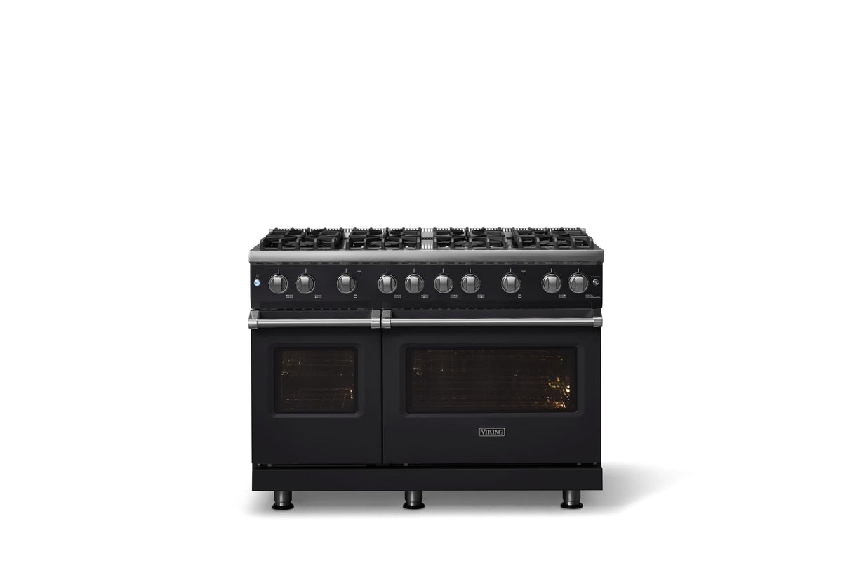 48"W. Sealed Burner Gas Range (Burner: 8b, Finish: Onyx, Trim: Polished Chrome, Fuel: Natural Gas)