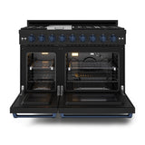 48 Inch Professional Gas Range With Pro-style Knobs In Black/blue  Gordon Ramsay Series