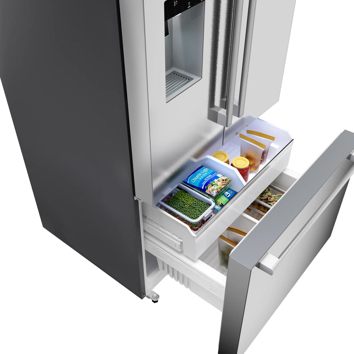 500 Series French Door Bottom Mount Refrigerator 36" Stainless steel (with anti-fingerprint), Total No Frost