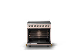 36"W. Induction Range (Finish: Blush, Trim: Brushed Brass)