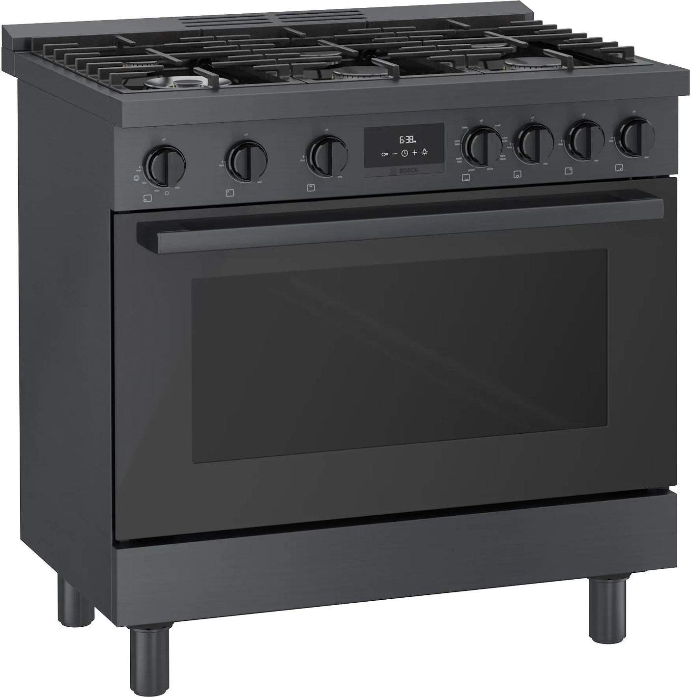 800 Series Dual Fuel Freestanding Range 36" Black Stainless Steel