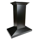 ZLINE 42 in. Wooden Island Mount Range Hood in Black - Includes Remote Motor
