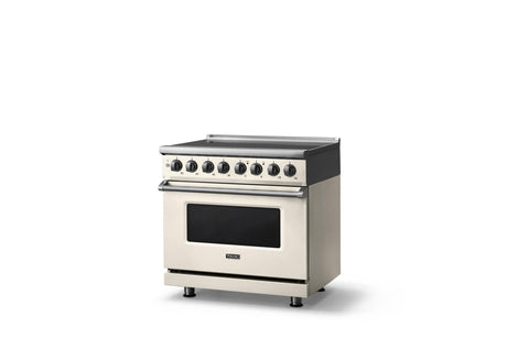 36"W. Induction Range (Finish: Pure White, Trim: Polished Chrome)