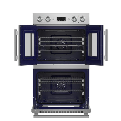 Forno Gallico 30-Inch Electric French Door Double Oven, Stainless Steel, Convection Cooking, Touch Control Panel, Self-Cleaning Function