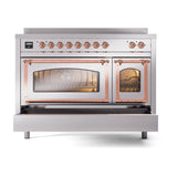 ILVE UNI486NMPSSP Nostalgie II Noblesse 48 inch Induction Range (Triple Glass Door, Stainless Steel, Copper)