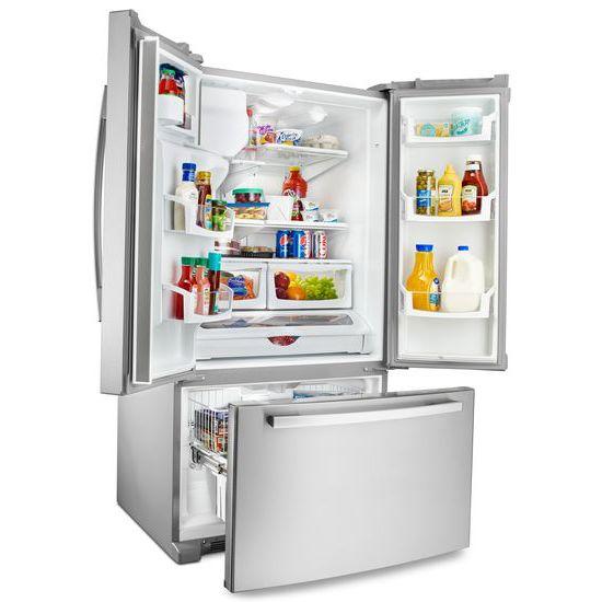 36-inch French Door Bottom-Freezer Refrigerator with Fast Cool Option - black