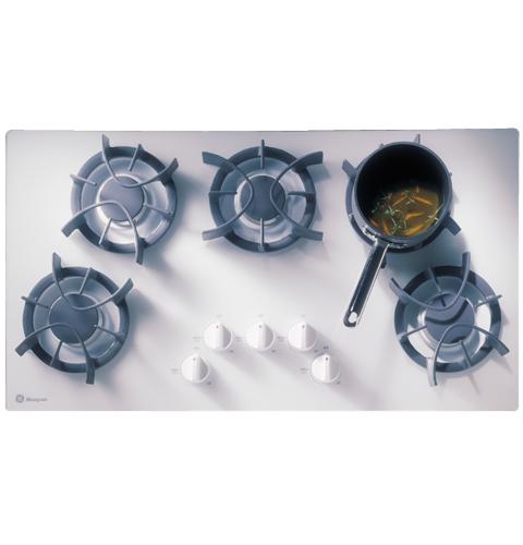 GE Monogram® 36" White Updraft Gas Cooktop with 5 Burners