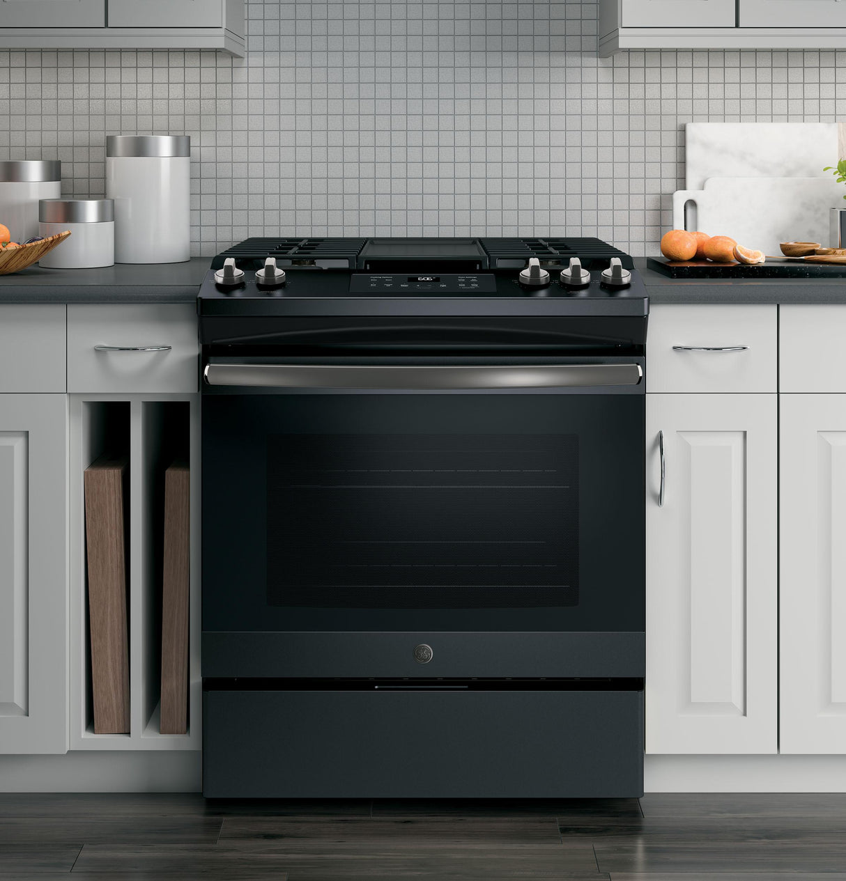 GE® 30" Slide-In Front Control Gas Range