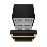 24 Inch Undercounter Built-in or Freestanding Drawer Refrigerator - Black/bronze  Gordon Ramsay Series