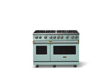 48"W. Sealed Burner Gas Range (Burner: 8b, Finish: Splash, Trim: Brushed Brass, Fuel: Propane)