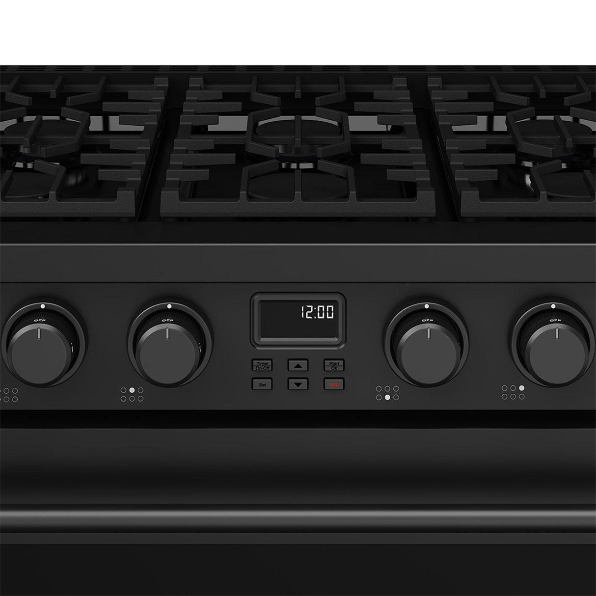 36 Inch Gas Range In Matte Black - Contemporary Professional