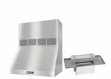 DAR 1220 Set 3 Wall-Mounted Range Hood With Circulation Mode with integrated XL motor including 12" chimney cover.