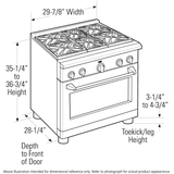 Monogram 30" Dual-Fuel Professional Range with 4 Burners (Natural Gas)