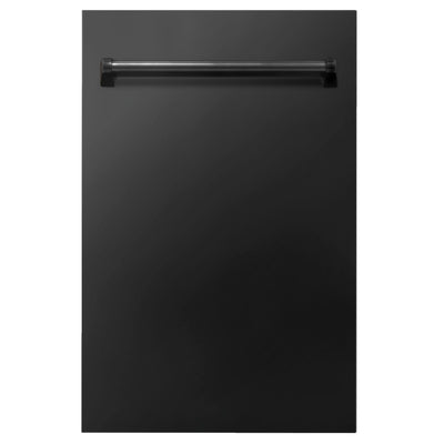 ZLINE 18 in. Compact Top Control Dishwasher with Stainless Steel Tub and Traditional Handle, 52dBa (DW-18) [Color: Black Stainless Steel]
