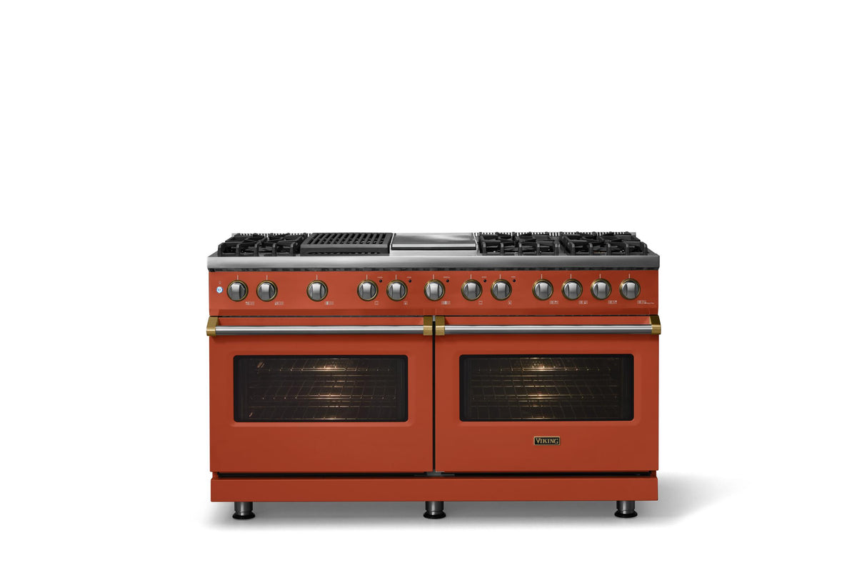 60"W.Dual Fuel Range (Finish: Spiced Cider, Trim: Polished Chrome, Fuel: Propane)