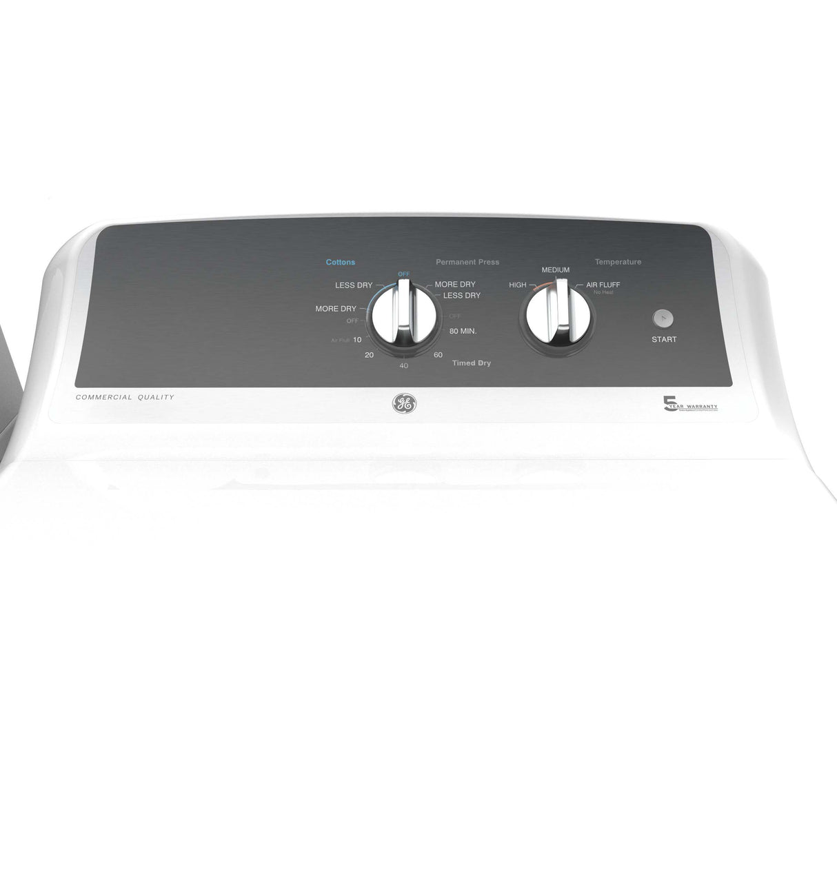 GE 6.2 cu. ft. Capacity Electric Dryer with Up To 120 ft. Venting and 5-yr Limited Warranty