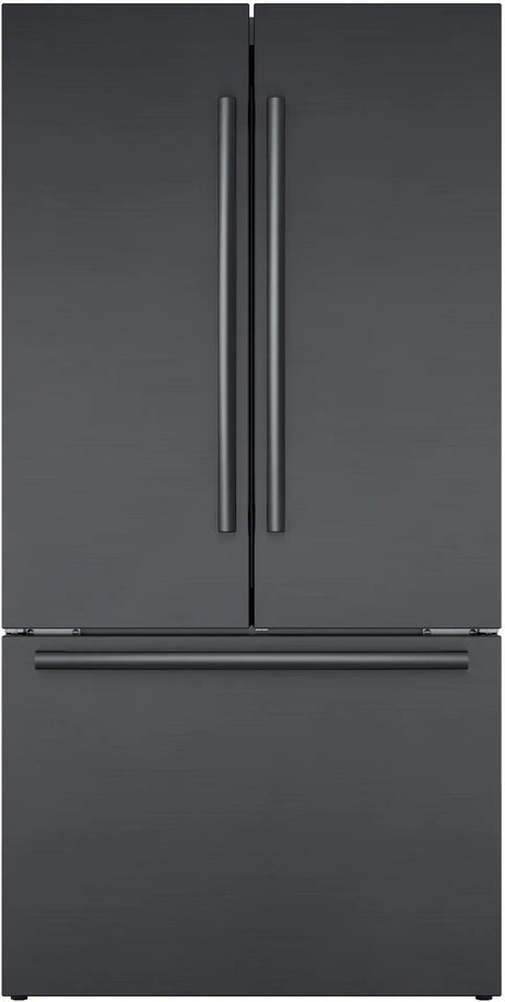 800 Series French Door Bottom Mount Refrigerator 36" Black Stainless Steel