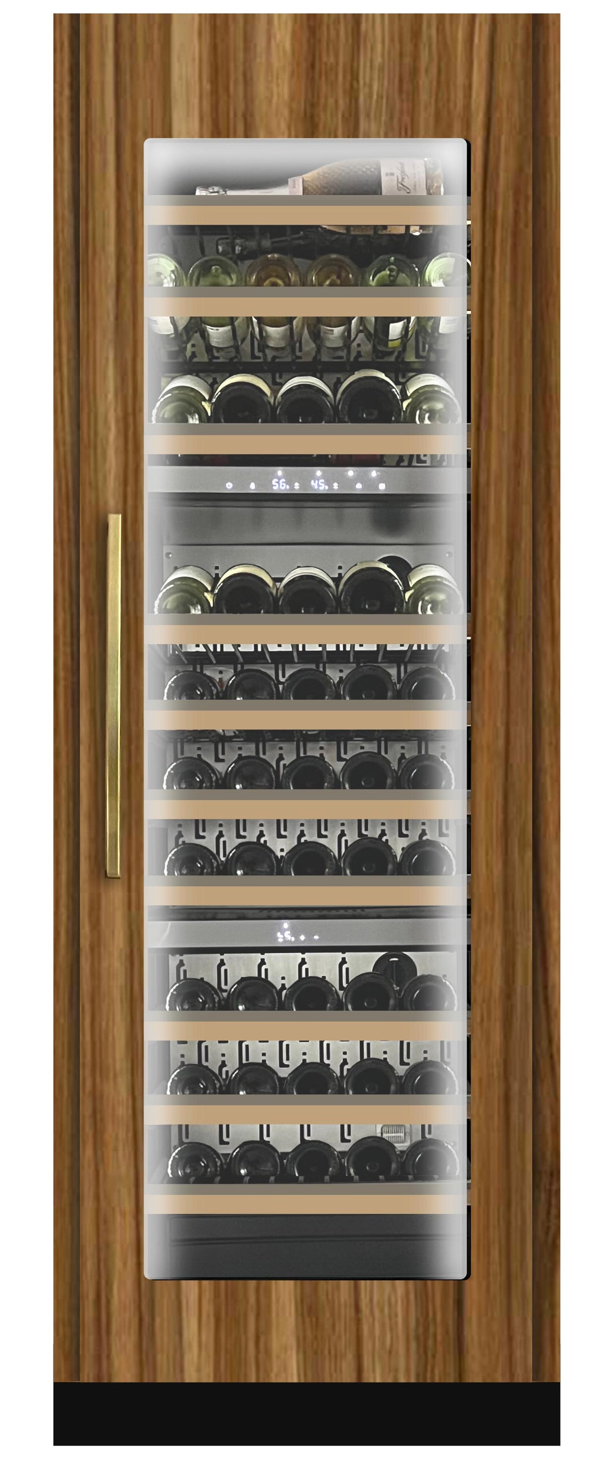 Tall Built-in 3 Zone Wine Panel Ready Glass (fits 24" x 70in - 84in opening)