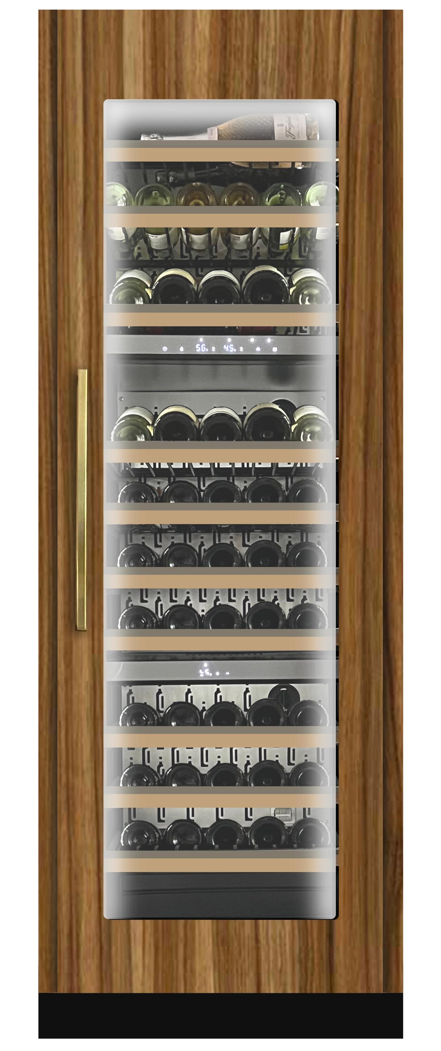 Tall Built-in 3 Zone Wine Panel Ready Glass (fits 24" x 70in - 84in opening)