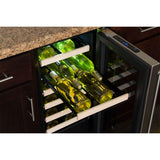 15-In Built-In High Efficiency Single Zone Wine Refrigerator with Door Style - Stainless Steel Frame Glass, Door Swing - Right