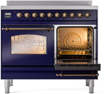 Nostalgie II 40 Inch Electric Freestanding Range in Blue with Bronze Trim