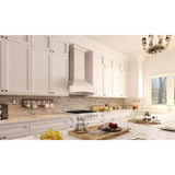 ZLINE Wooden Wall Mount Range Hood in White - Includes Remote Motor (321TT-R) [Size: 30 Inch, CFM: 400]