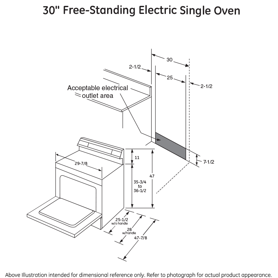 GE® 30" Free-Standing Electric Convection Range