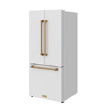 30 Inch French Door Counter Depth Refrigerator With Ice Maker - White/bronze  Gordon Ramsay Series