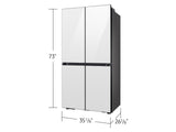 Bespoke 22 cu. ft. Counter Depth 4-Door French Door Refrigerator with Zero Clearance Fit & Food Showcase Door in White Glass